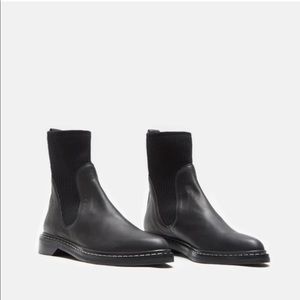 The Row Fara Black Ribbed cashmere leather boots size 37 (size 7)